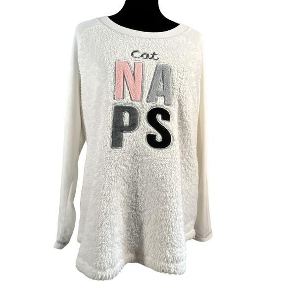 Secret Treasures Cat Naps Pajama Jogger Lounge Set White Pink Gray Black Small - Picture 2 of 14